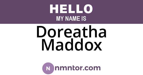 Doreatha Maddox