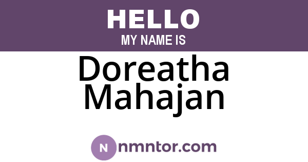 Doreatha Mahajan