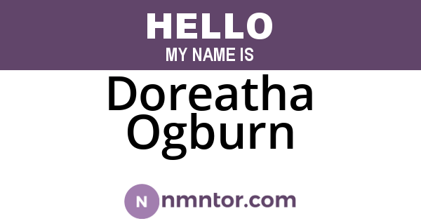 Doreatha Ogburn