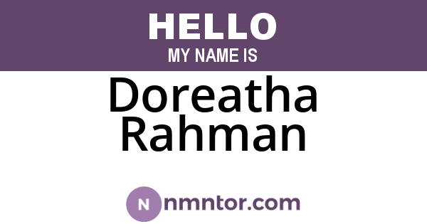 Doreatha Rahman