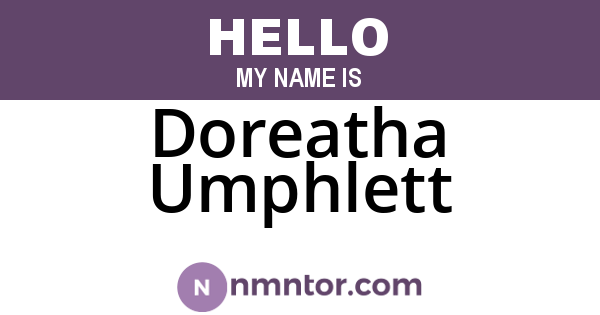 Doreatha Umphlett