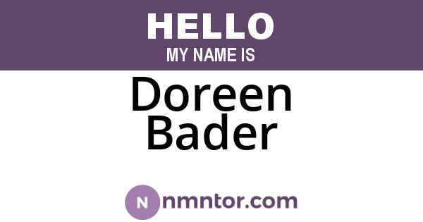 Doreen Bader