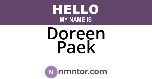 Doreen Paek