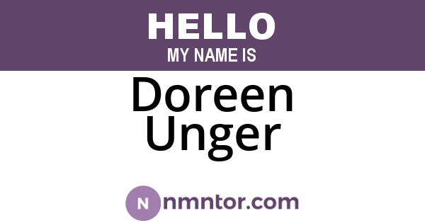 Doreen Unger
