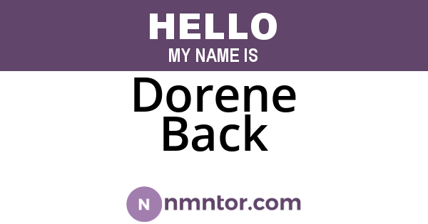 Dorene Back