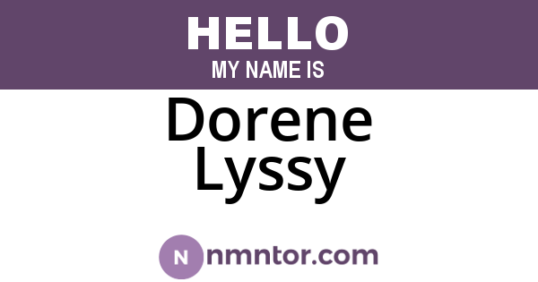 Dorene Lyssy