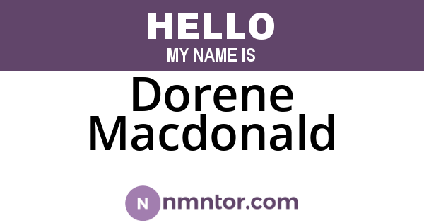 Dorene Macdonald