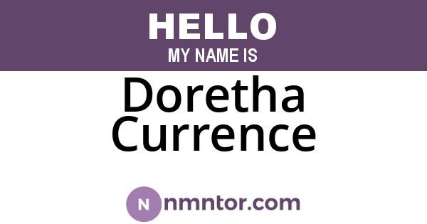 Doretha Currence