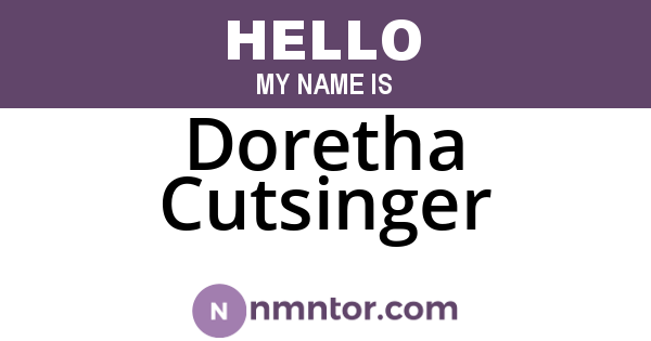 Doretha Cutsinger