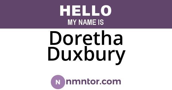 Doretha Duxbury