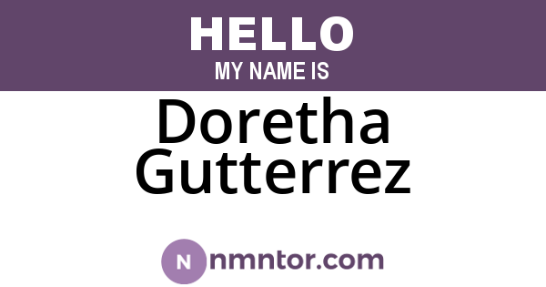 Doretha Gutterrez