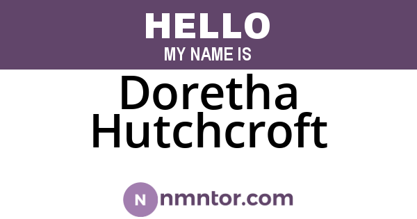 Doretha Hutchcroft