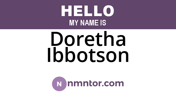 Doretha Ibbotson