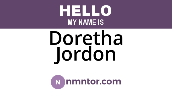 Doretha Jordon