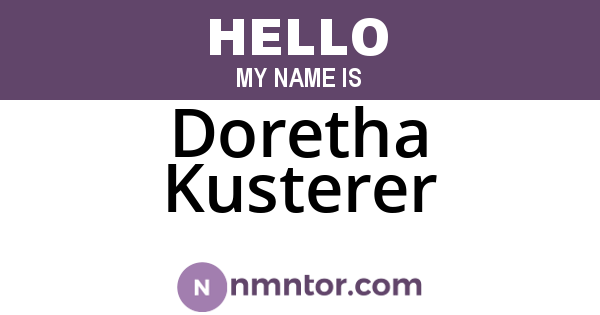 Doretha Kusterer