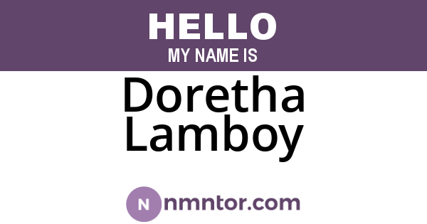 Doretha Lamboy