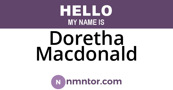 Doretha Macdonald