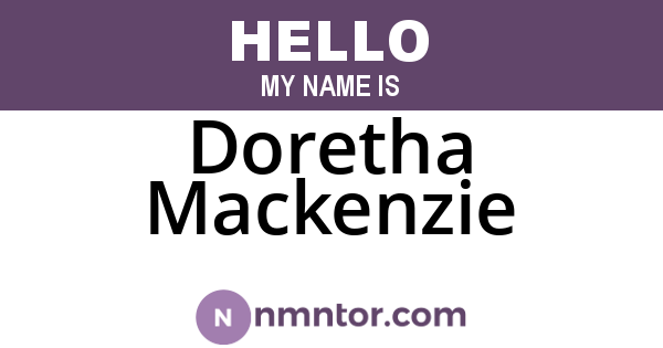 Doretha Mackenzie