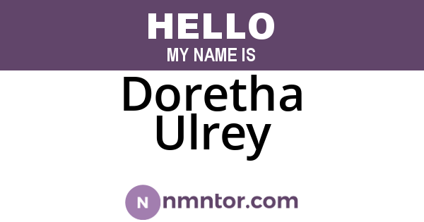 Doretha Ulrey