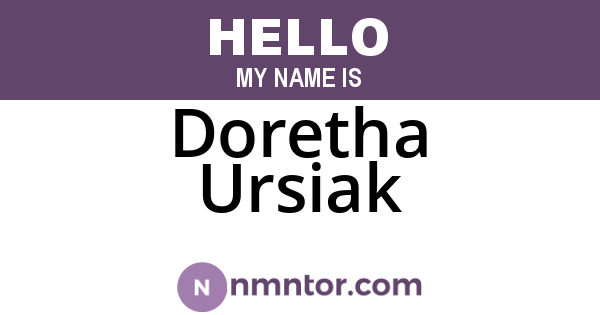 Doretha Ursiak