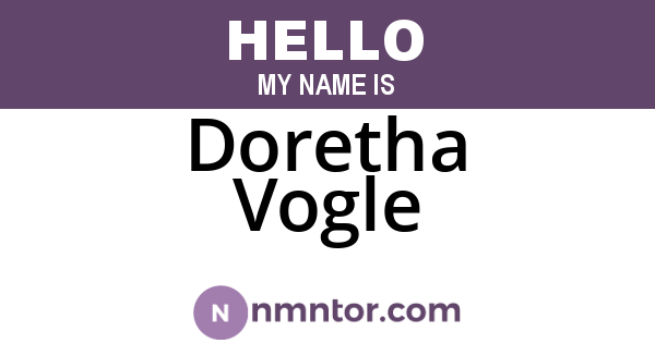 Doretha Vogle
