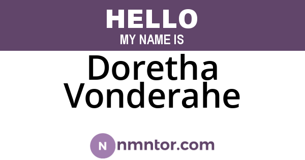 Doretha Vonderahe