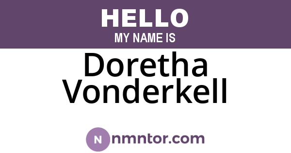 Doretha Vonderkell