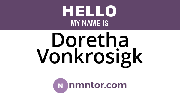 Doretha Vonkrosigk