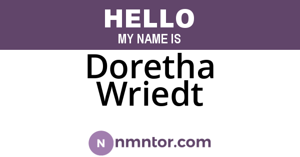 Doretha Wriedt
