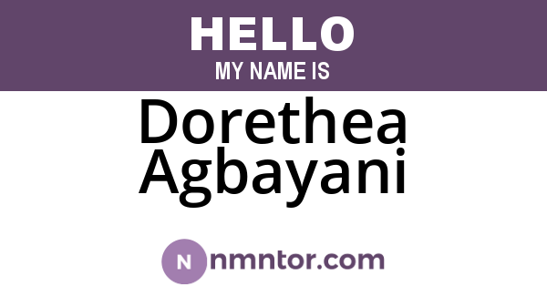 Dorethea Agbayani