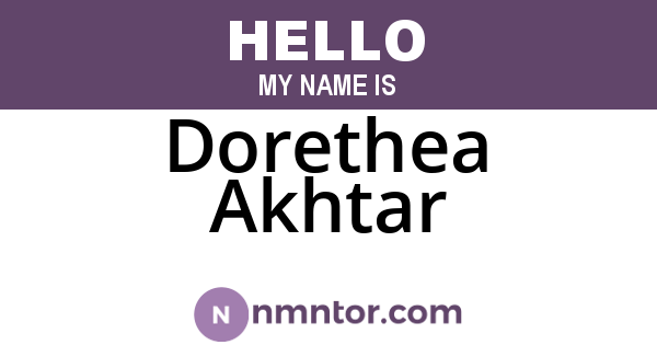 Dorethea Akhtar