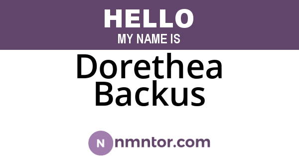 Dorethea Backus