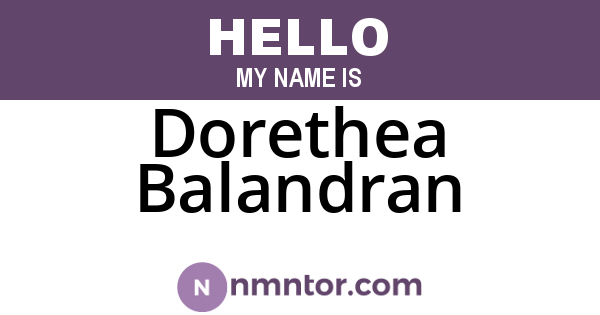 Dorethea Balandran