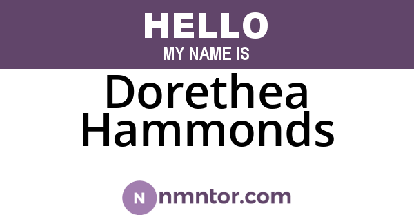 Dorethea Hammonds