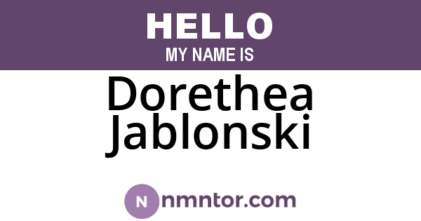 Dorethea Jablonski