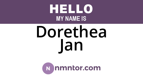 Dorethea Jan