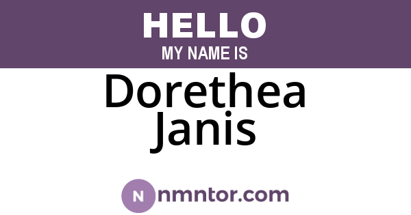 Dorethea Janis