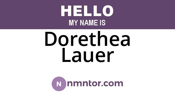 Dorethea Lauer