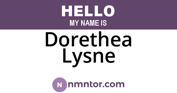 Dorethea Lysne