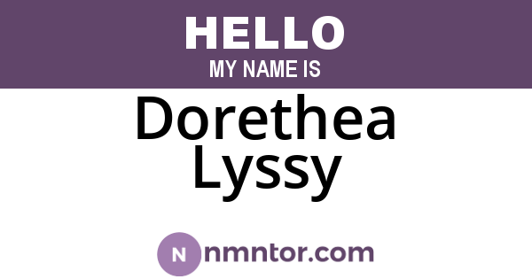 Dorethea Lyssy