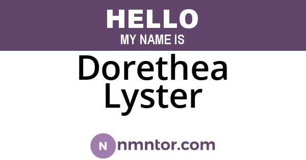 Dorethea Lyster