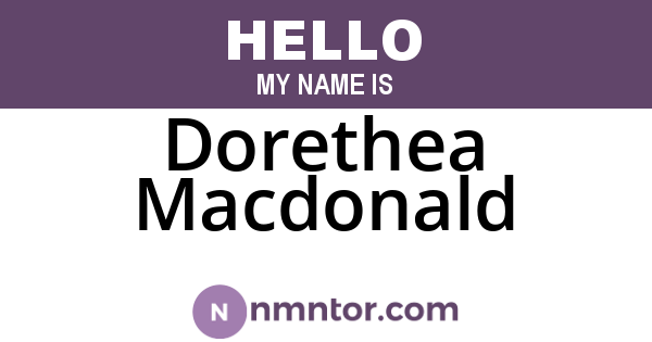 Dorethea Macdonald