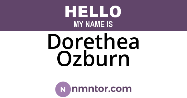 Dorethea Ozburn