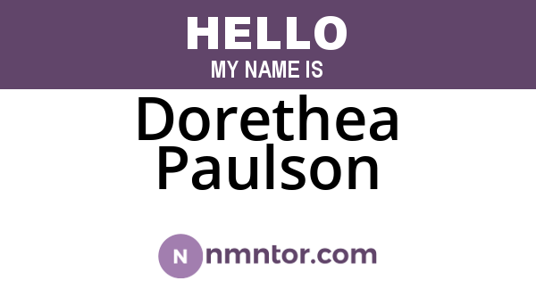 Dorethea Paulson