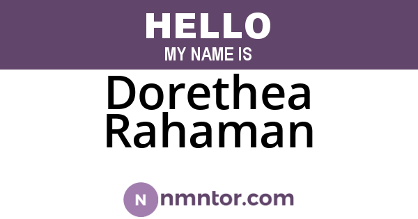 Dorethea Rahaman