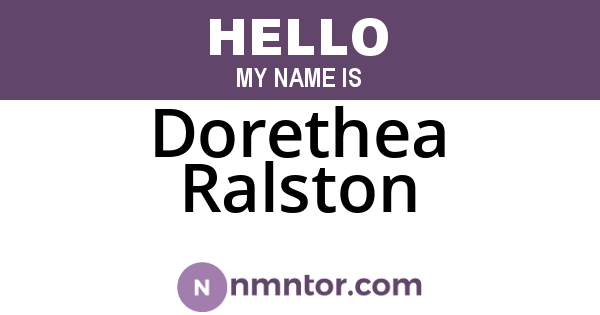 Dorethea Ralston