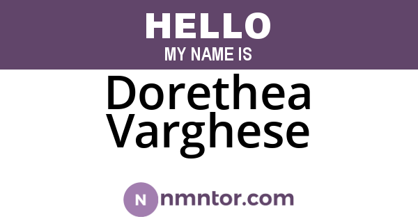 Dorethea Varghese