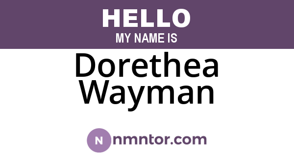 Dorethea Wayman