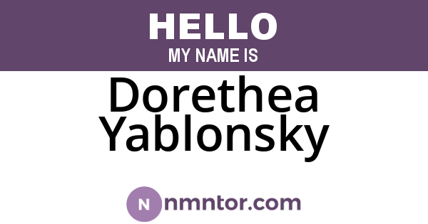 Dorethea Yablonsky