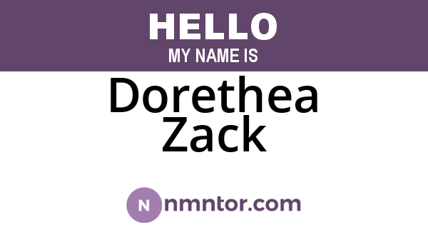 Dorethea Zack